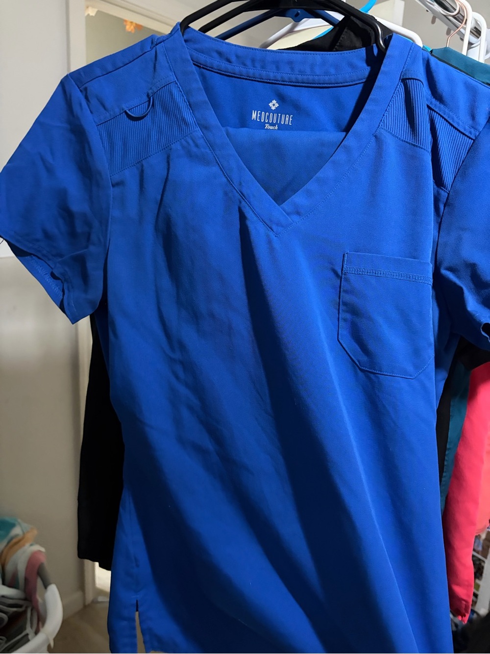 Med Couture Royal Blue V-Neck Scrub set with jogger style pants